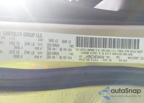 2011 Jeep Grand Cherokee Overland from USA, damaged, VIN 1J4RR6GT0BC606930